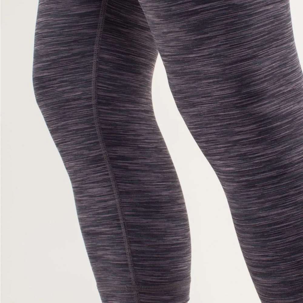 2012 Lululemon Wunder Under Crop Space Dye Black Coal Size 4 High Rise